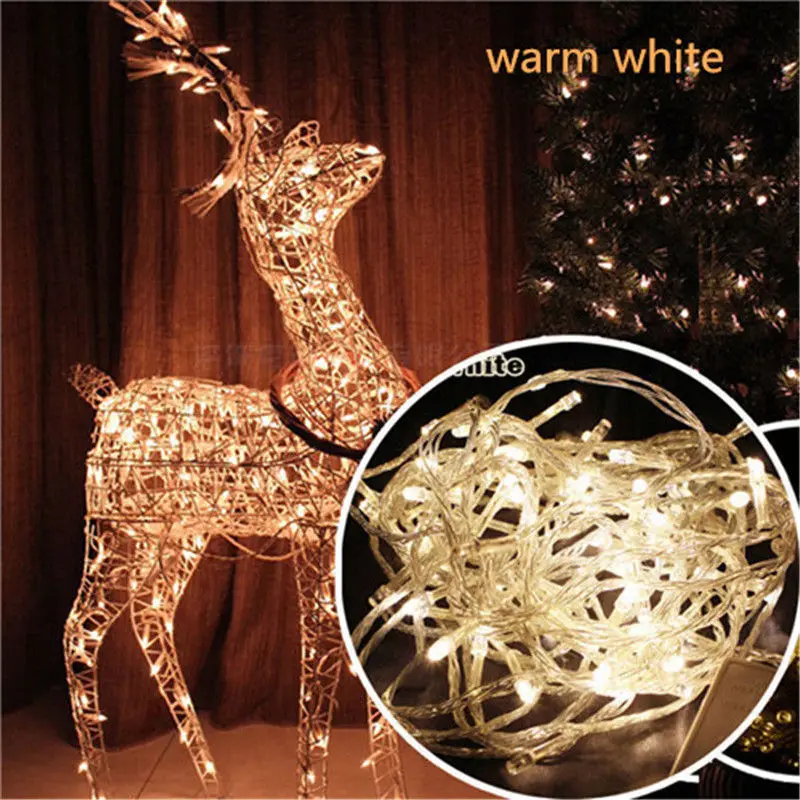 Guirnalda de luces LED con 8 modos y enchufe UE/EE. UU., guirnaldas de luces de hadas con forma de carámbano, decoraciones navideñas para el hogar, exterior, interior, boda, decoración de Año Nuevo