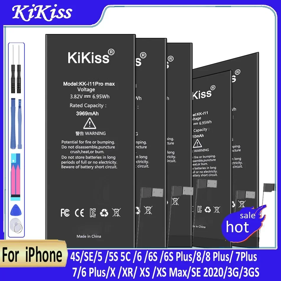 Batteria Ad Alta Capacità Per Iphone 7 8 Se 2 3G 3Gs 4 4S 5 5S 5C 6 6S Plus X Xr Xs 11 Pro Max 7Plus Bateria Sticker Strumenti Gratuiti