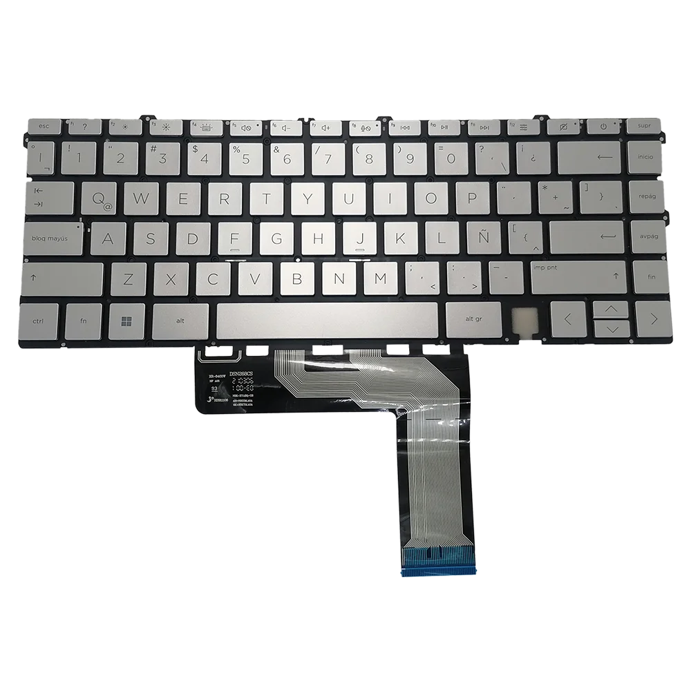 Teclado Backlit Latina para Laptop Prata Tecla Caps Teclado hp Envy 15-ep 15t-ep 15-ep1020ca la Fit Teclados Espanhol 9z.nhcbq.e - Imagem 2