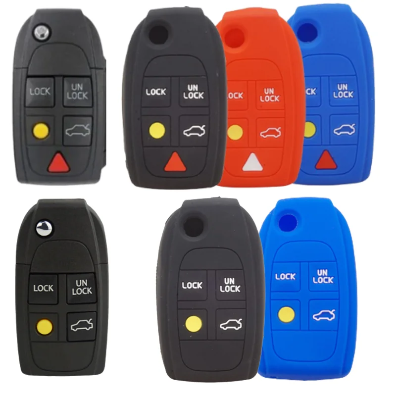 

Silicone Car Key Case Cover For Volvo XC70 XC90 V50 V70 S60 S80 C30 Remote Flip Folding Protect Shell Fob Holder Accessories