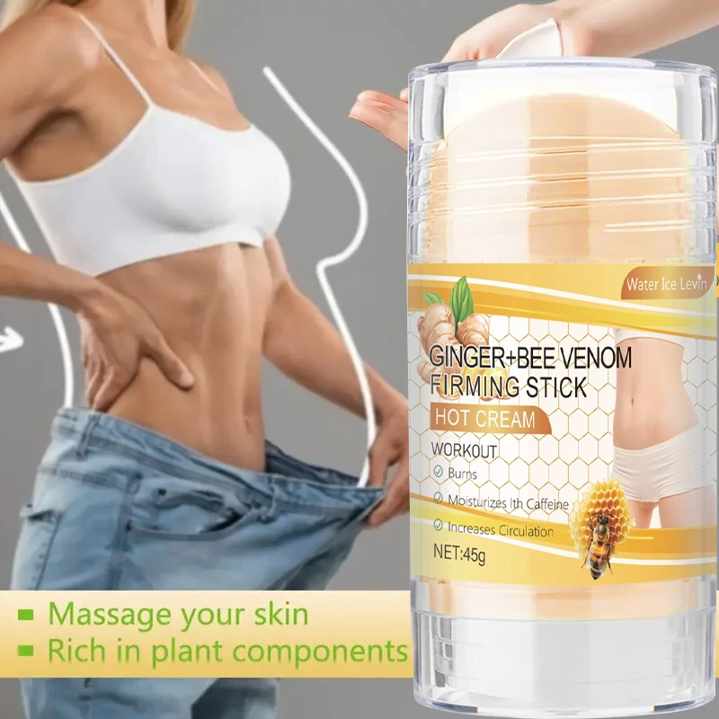 Crema rassodante in stick di curcuma + veneno d'api, contiene olio di cocco, lozione corpo idratante rassodante per uomini e donne, ipoallergenico, rilassamento muscolare e recupero post-esercizio 3