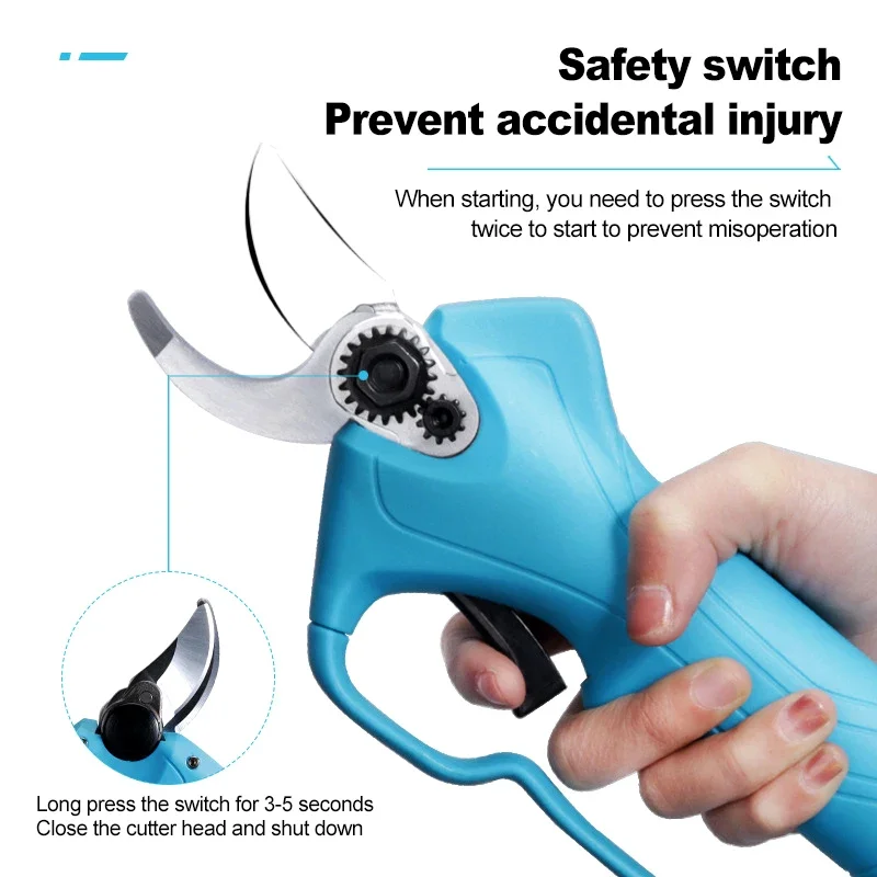 Cordless Pruner 2000mAh Lithium-ion Electric Pruning Shear Efficient Fruit Tree Bonsai Pruning Garden Tree Branches Cutter 4