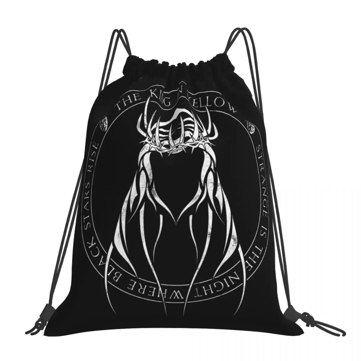 

The King In Yellow Sigil Backpacks Portable Drawstring Bags Drawstring Bundle Pocket Shoes Bag BookBag For Travel Students
