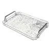 Water Ripple Luxurious Storage Tray Transparent Decorative Tea Cup Tray Household with Handle Rectangular Service Tray 2