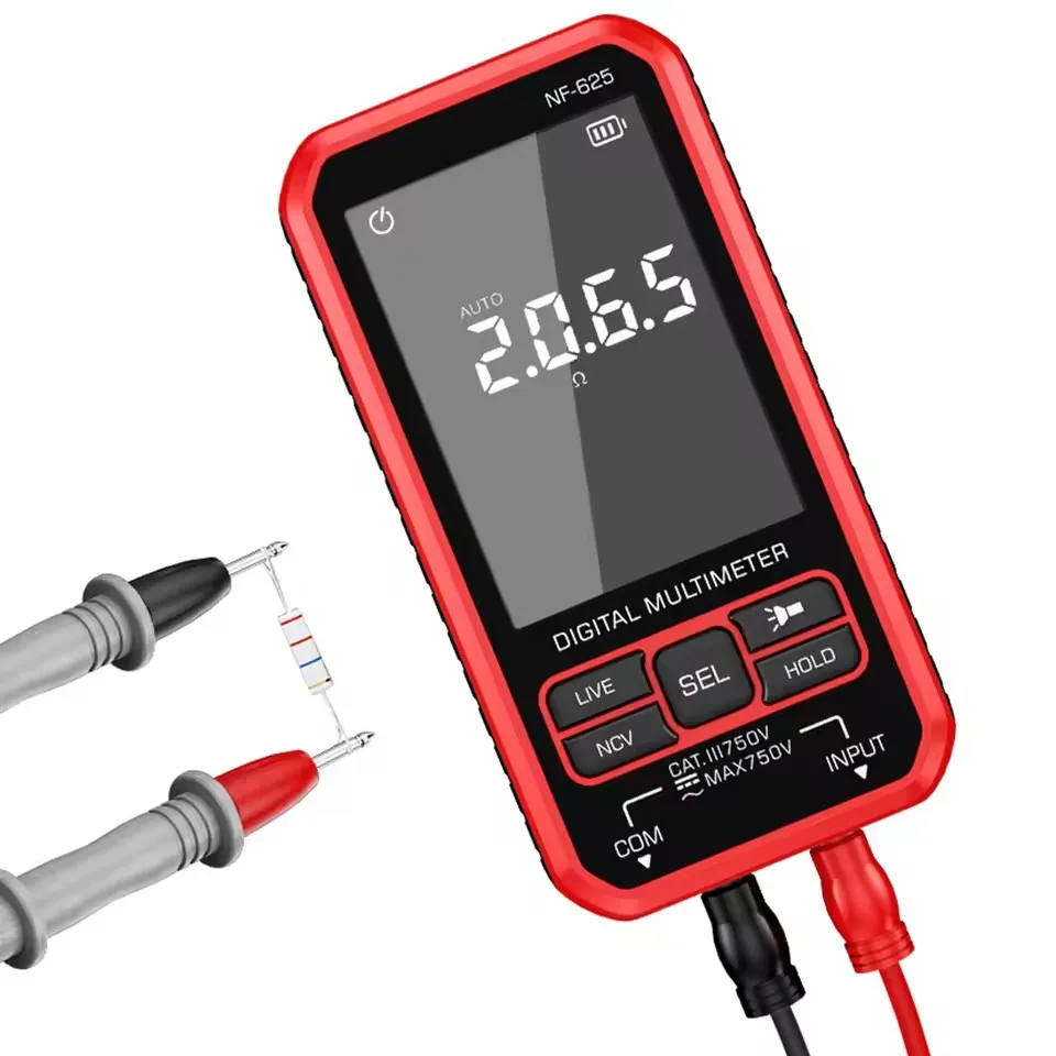 NF-625 Smart Digital Multimeter, 6000 Counts, Rechargeable Multitester with Larg