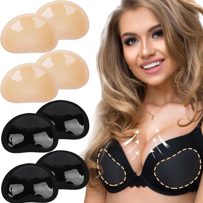 4pcsSiliconeBraInsertsBreastPadsStickyPushupWomenBraCup