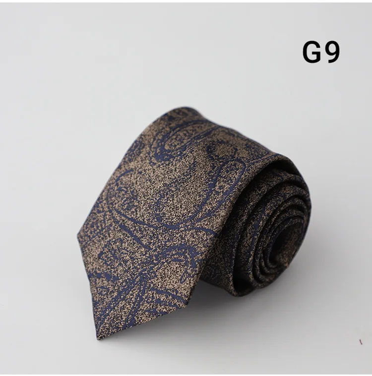 7CM Luxury Men's Formal Business Neckties Professional Polyester Jacquard Brown Navy Neck Ties Wedding Party Suit Accessories