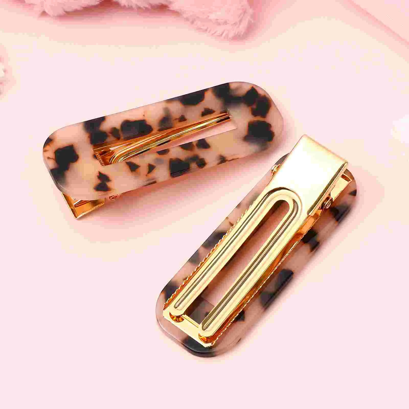 

2 Pcs Acetic Acid Hair Clips Leopard Hair Barrettes for Ladies Women Girls