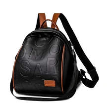 

Women Fashion Large Capacity Backpacks High Quality Female Waterproof Bags Letter texture backpack Ladies Travel Bagpack