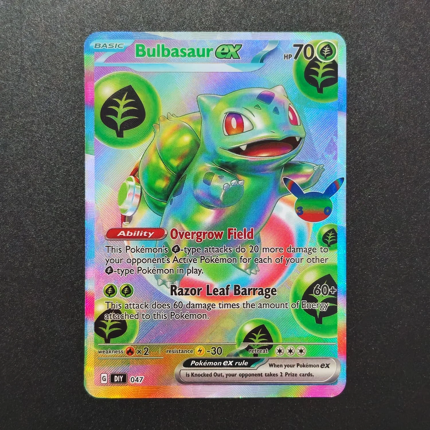 Futuristic Rare Gallery Style Charizard & Friends 30th Celebration Collectible Card Toy