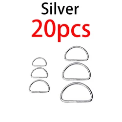 Versatile Metal D Ring Adjustable Buckles for DIY Crafts and Accessories (20pcs/100pcs) (20PCS-Silver)
