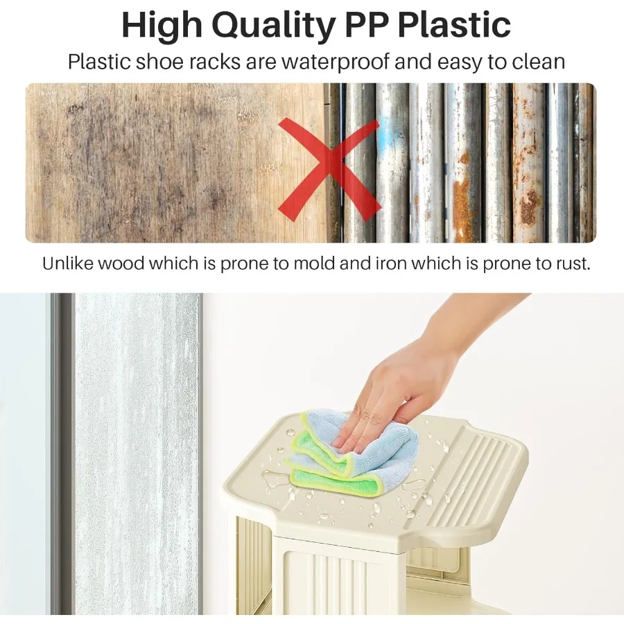 Vertical Shoe Rack: 5 Tiers Stackable Shoe Rack for Closet DIY Free Standing Shoe Organizer Small Shoe Shelf for Small Spaces a