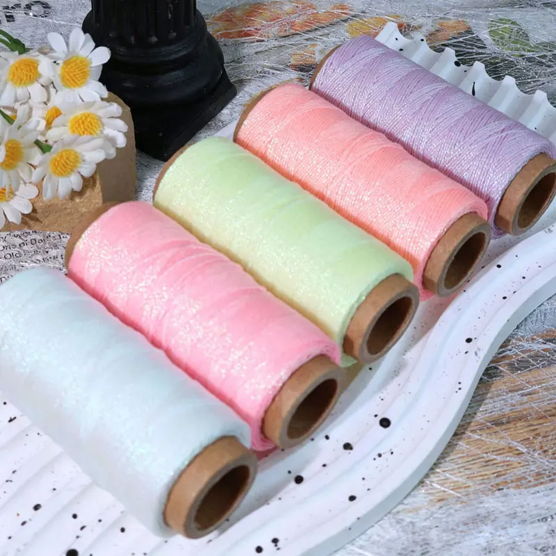 야광 네온 왁스 코드 0.3mm 120미터 마법 발광 실 DIY 매듭 및 팔찌 제작용