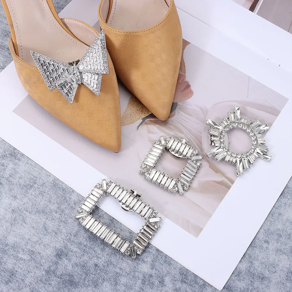 1pc Shoe Clip High Heel Bride Wedding Shoes Women Rhinestone Shiny Decorative Shoe Clips