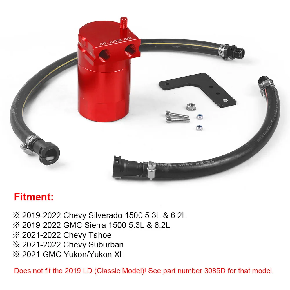 Oil Catch Can Tank Oil Separator for 19-22 Chevy Silverado GMC Sierra 5.3L