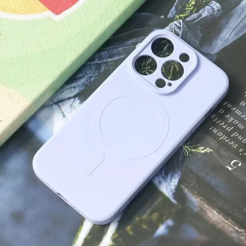 Liquid Silicone Magnetic Shockproof Back Cover with Wireless Charging Compatibility