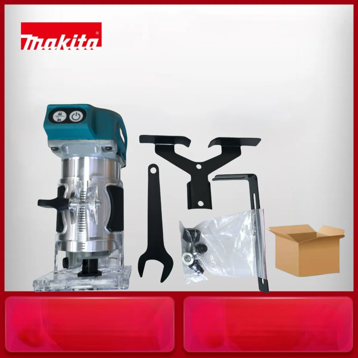 Makita 18v Electric Trimmer Hand Carving Wood Router Engraving 30000rpm Slotting Trimming Electric Trimmer Woodworking DR750 wood router