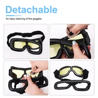 Lunettes Vintage universelles moto lunettes en cuir lunettes Cruiser lunettes pliantes pour moto Motocross lunettes de course 6