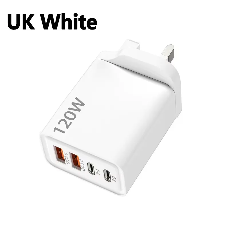 ตัวเลือกสินค้า เครื่องชาร์จ USB-C 4 พอร์ต 120W ชาร์จเร็ว PD+QC3.0