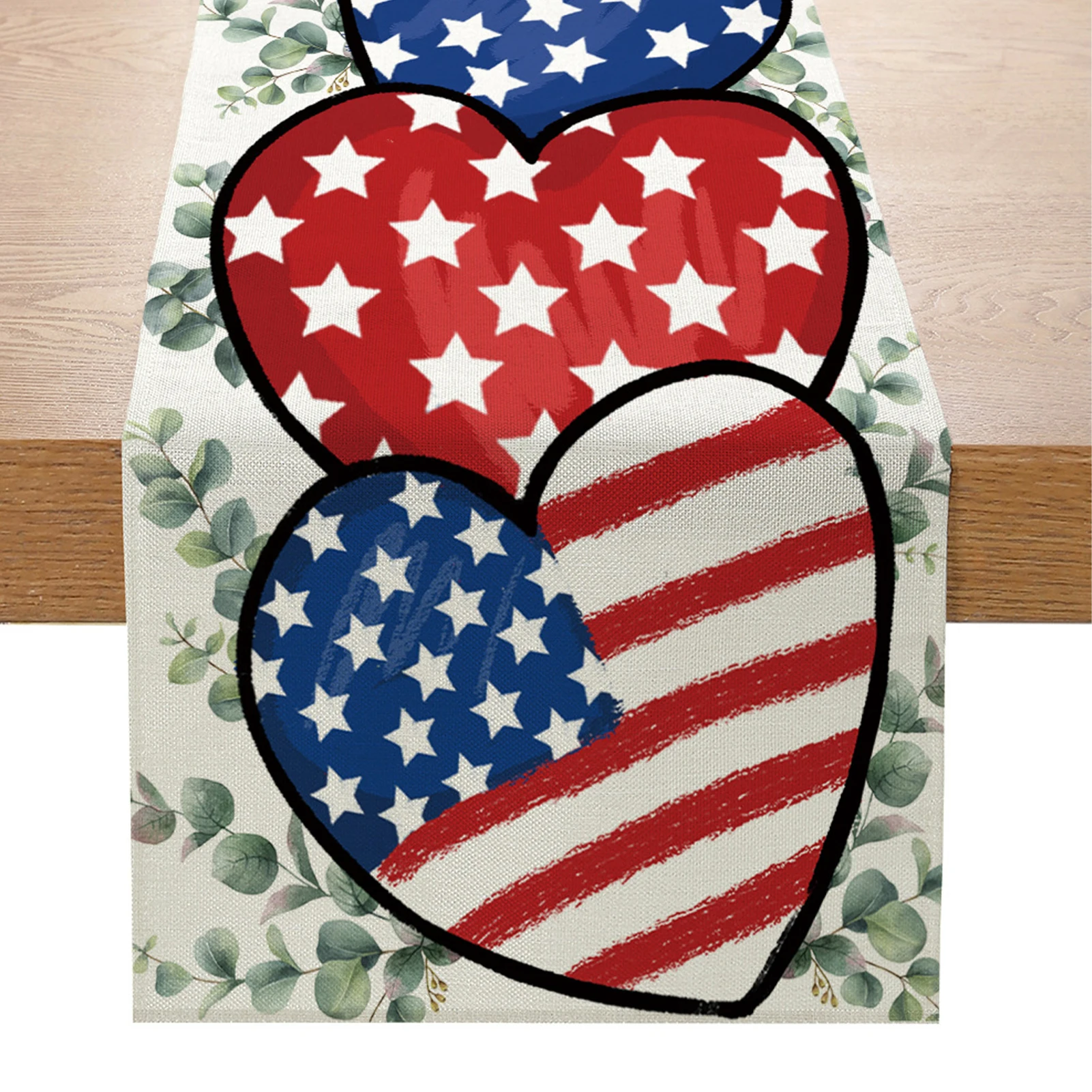 

Independence Day Table Runner American Flag Dining Party Supplies Reusable Festival Decoration Durable Indoor Outdoor Breathable