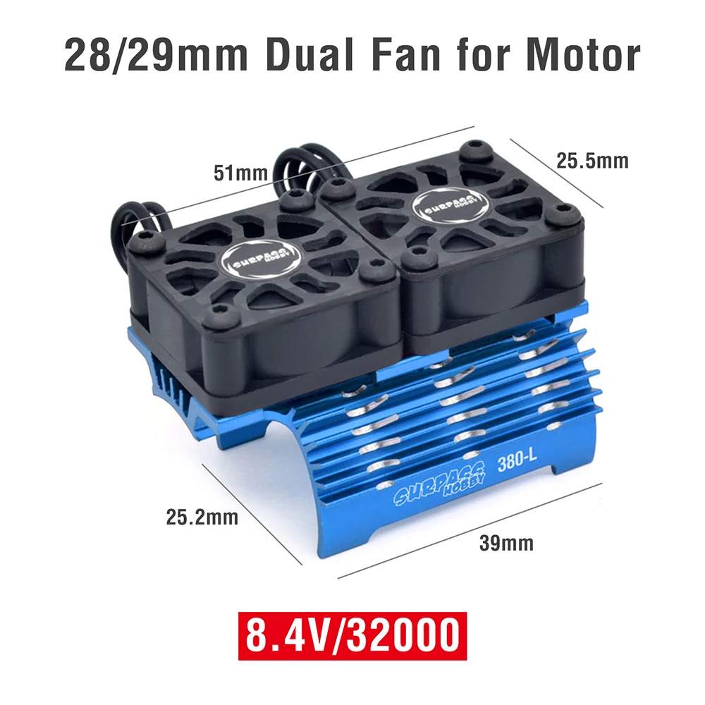 SURPASS HOBBY Ventola Raffreddamento Metallo 5v 28000 RPM Per Motori 540 - Taglia Ridotta