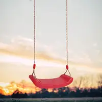 Heavy Duty Hard Plastic Swing Seat with Rope Set Kids Outdoor interesting play Red 1