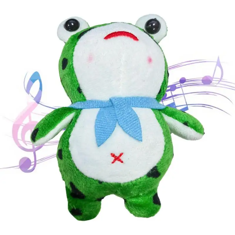 

Frog Creative Cartoon Plush Frog Key Chain Male Female Cute Fashion Exquisite Car Key Chain Couple Bag Small Pendant with Sound