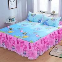 Cotton Quilted Bed Skirt King Size Mattress Protective Cover Double Thickened Non Slip Breathable Laminated Cotton Luxury Sheets 6