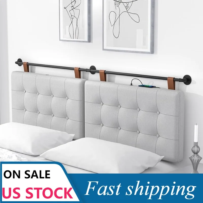 

Двуспальное изголовье, настенное изголовье для кровати с льняной обивкой и стеганным/обивочным изголовьем