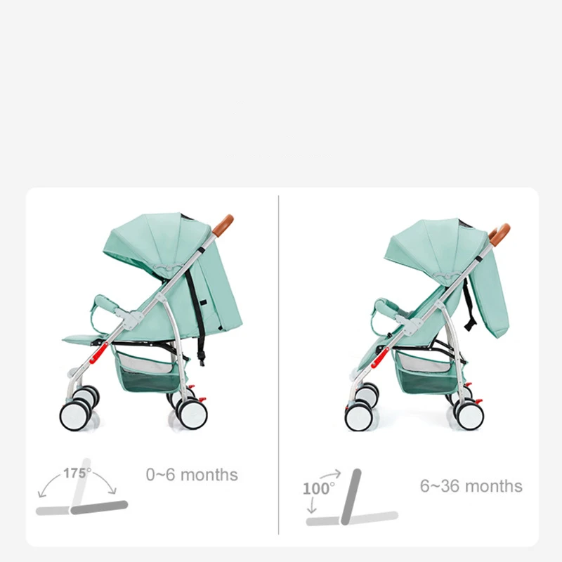 Baby Stroller Portable Baby Carriage Fold Pramfor Newborn Trolley Car Seat Portable Stroller Four Wheel Suspension