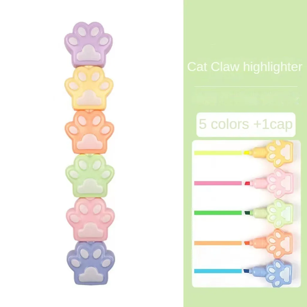 Highlighter pen 5 Color Creative Cute Splicing Love Octopus Bear Highlighter Girl Heart Octopus Colorful Marking Pen Student Supplies