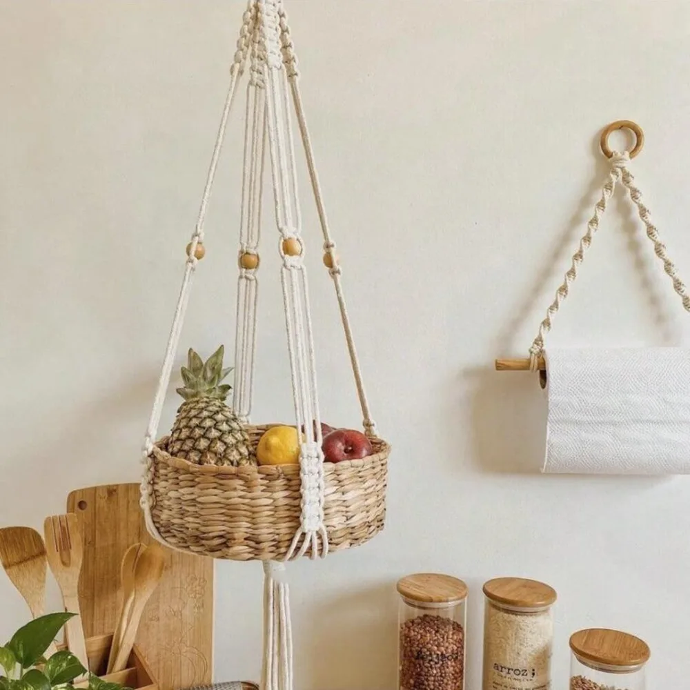 Elegant Handcrafted Macrame Plant Hanger - Boho Cotton Rope Planter Holder