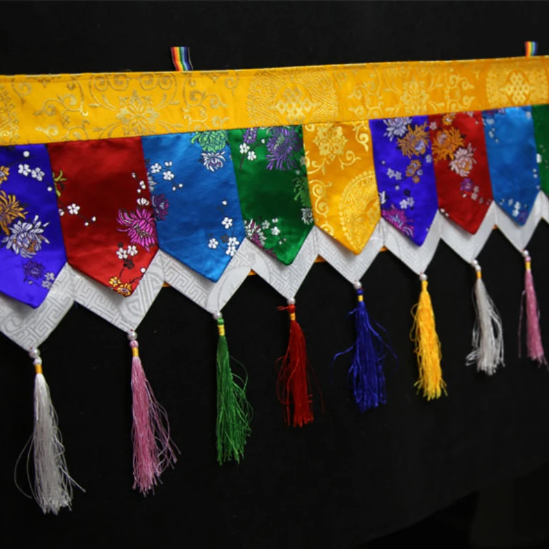 Tibetan Wall Pendant Drapery Chinese Background Buddha Hall Decoration Surrounding Ceiling Textile