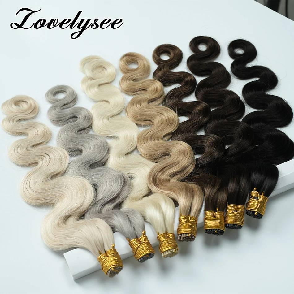 12"-26" Body Wave I Tip Human Hair Extensions Brazilian Keratin Natural Color Real Human Hair Natural Fusion Hairpiece For Women