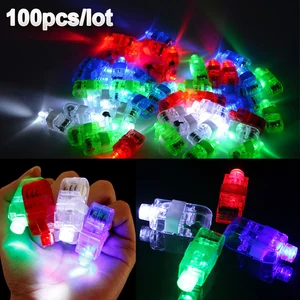100 Teile/los LED Finger Lichter Glowing Blenden Farbe Laser Emittierende Lampen Weihnachten Hochzeit Feier Festival Party decor