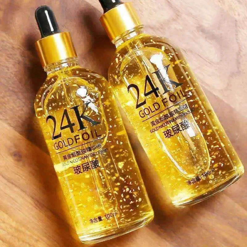 100ml 24k Gold Hyaluronic Acid Nicotinamide Face Serum Anti Aging Facial Lifting Collagen Essence Skin Care Whitening Serum 3