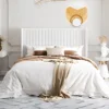HOOMIC Velvet Upholstered Bed Frame, Vertical Channel Tufted Wingback Headboard, Wooden Slats Support Allewie 1