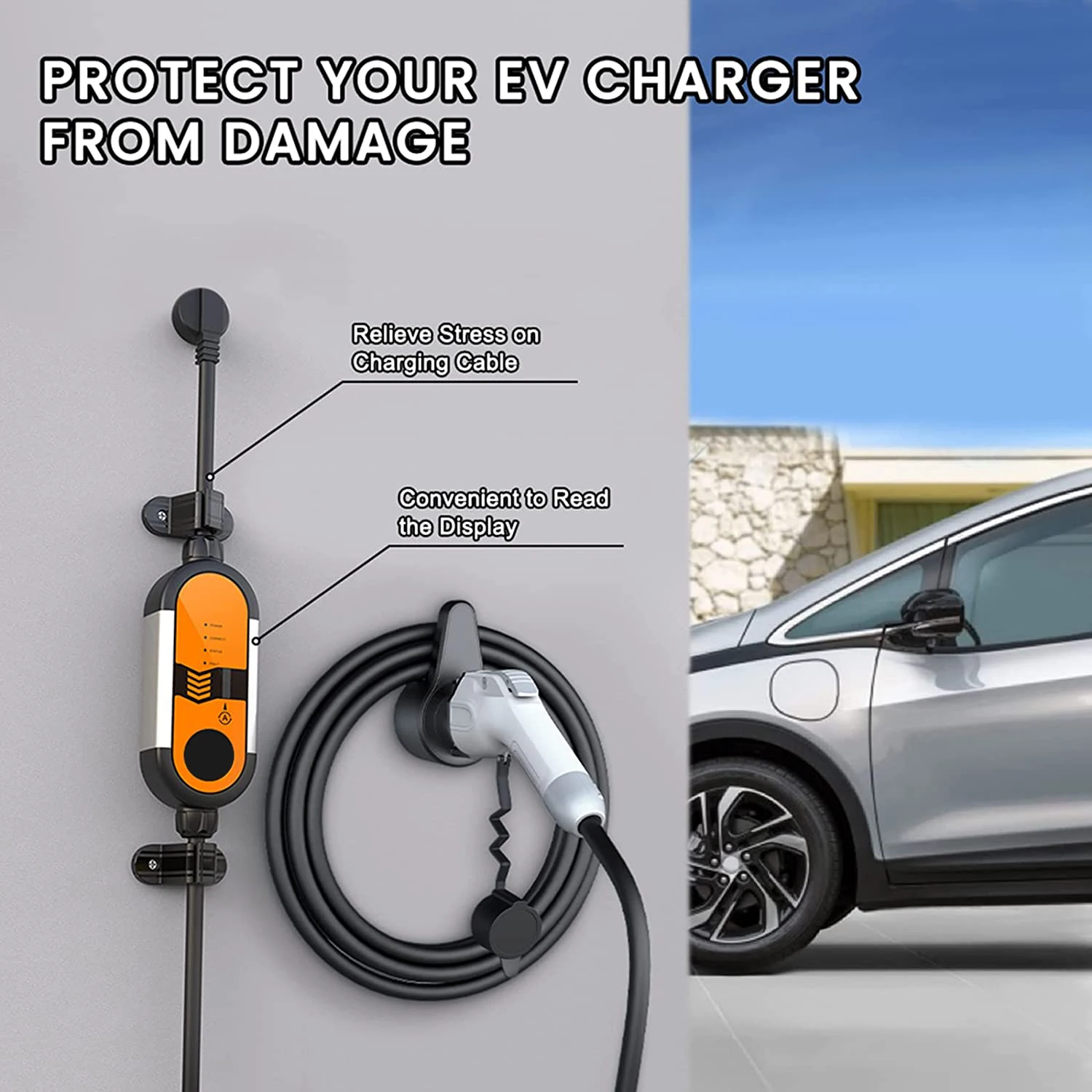 TAYSLA EV 充電器ホルダー 壁掛け電気自動車充電ケーブル