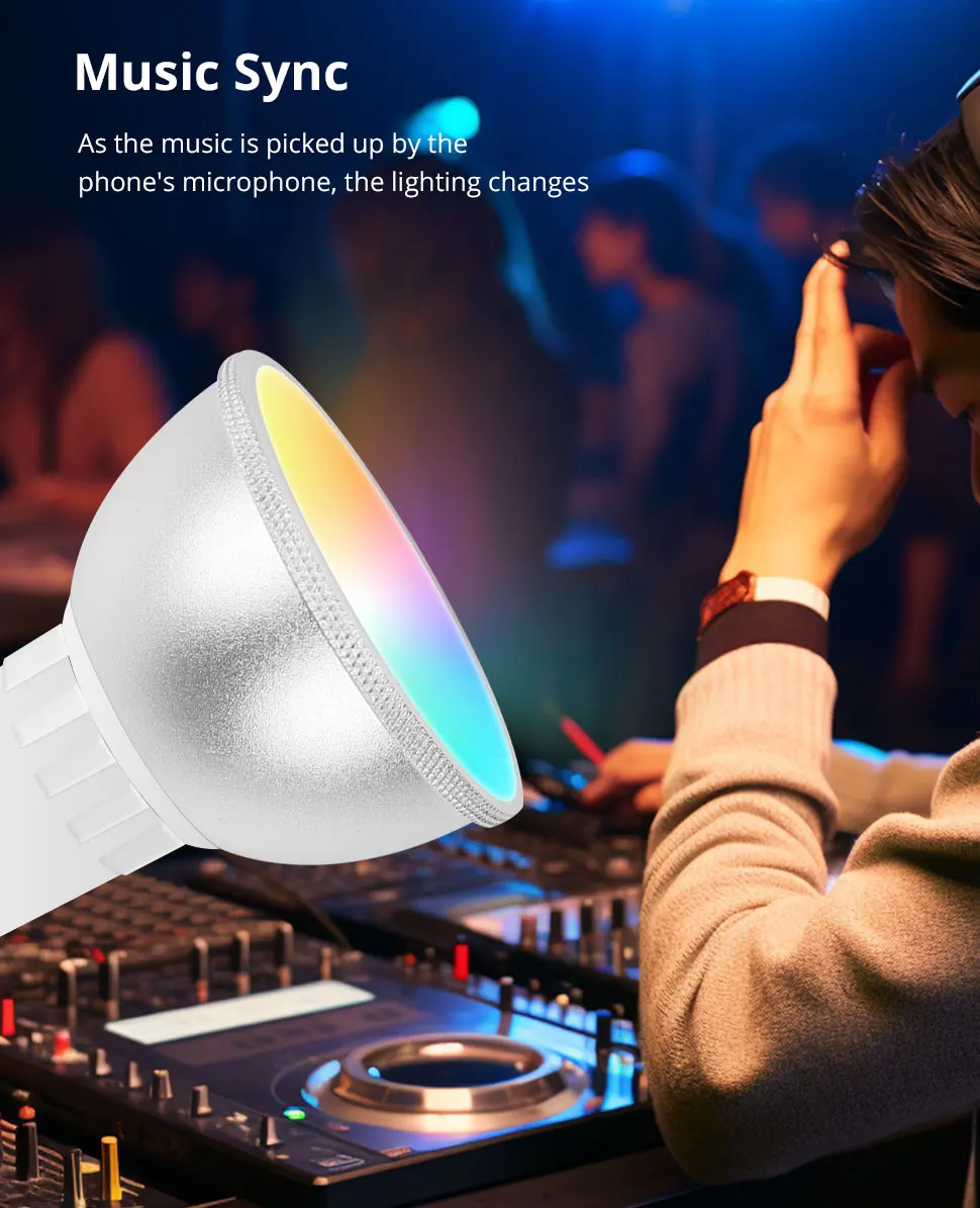 Zigbee GU5.3 Smart LED Spotlight RGBCW Dimmable Light Bulb Work with Tuya Alexa