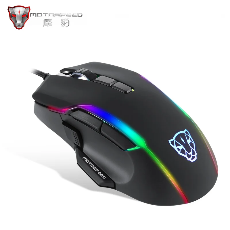 Motospeed-V90 Проводная игровая мышь, RGB подсветка, эргономичная, 8 регулируемых, 5000DPI, макропривод, PMW3325, для ноутбука, офиса Motospeed-V90 Проводная игровая мышь, RGB подсветка, эргономичная, 8 регулируемых, 5000DPI, макропривод, PMW3325, для ноутбука, офиса