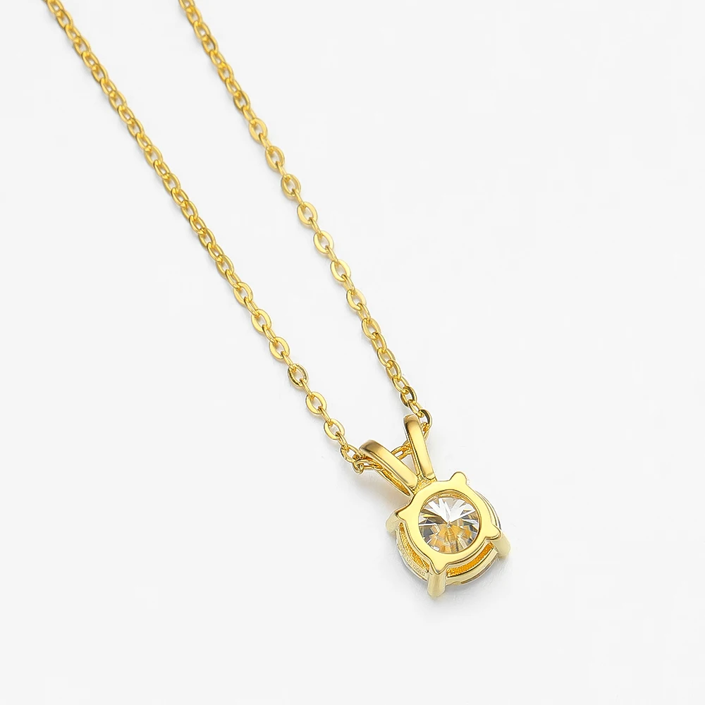OEVAS Real 1 Carat D Color Moissanite Pendant For Women 18K Gold Plated 100% 925 Sterling Silver Wedding Party Fine Jewelry Gift