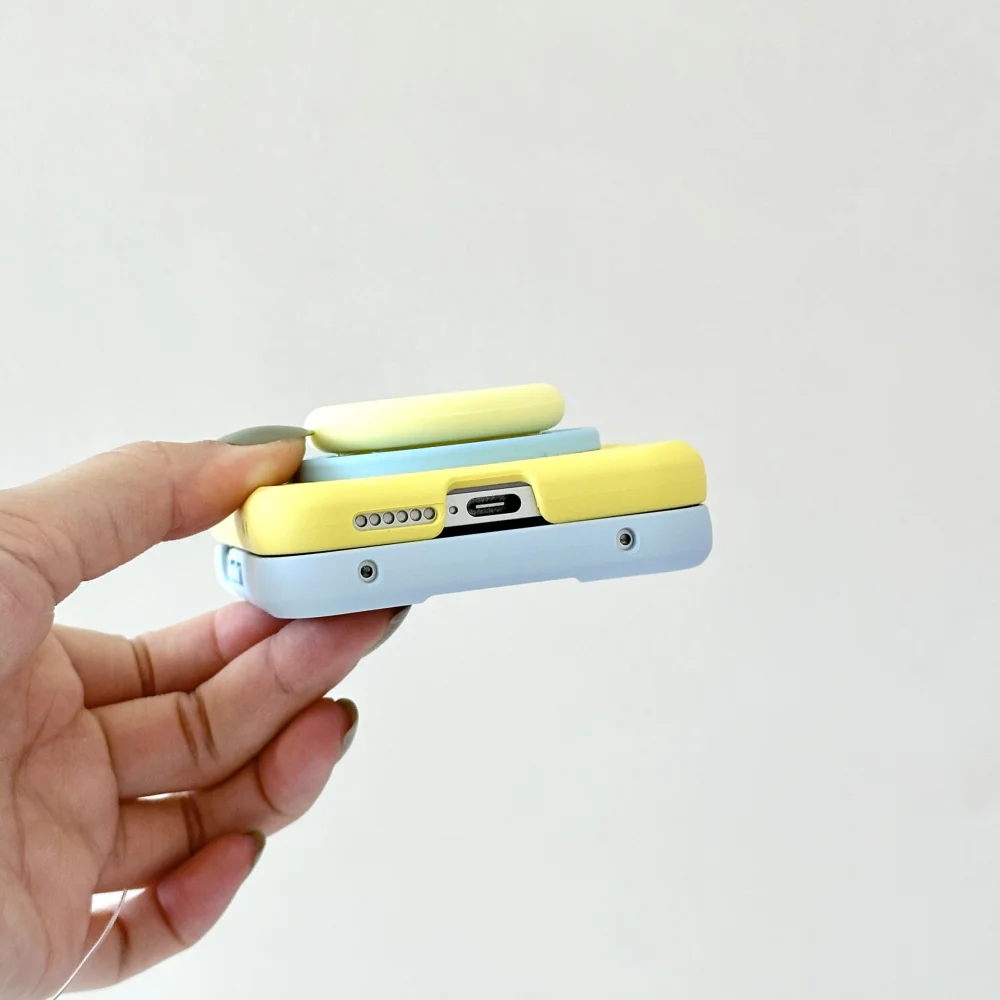 Magsafe Ripple Pattern Contrast Color Foldable Matte Anti-Slip Grip Case