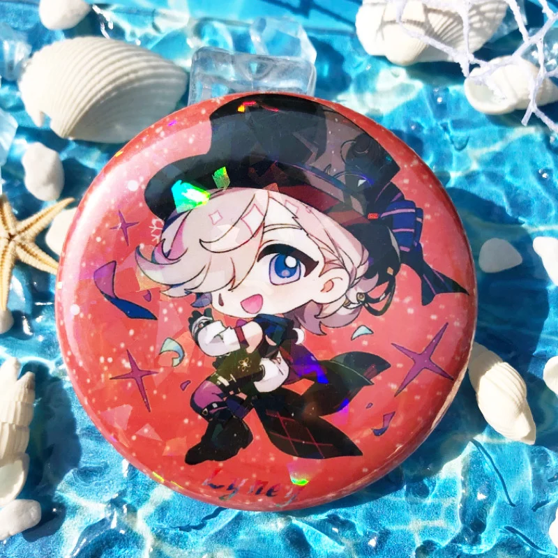 Anime Genshin Impact Navia Wriothesley II Dottore Cosplay Kostüm Zubehör Spiel Brosche Pin Cartoon Abzeichen Rucksack Prop – Detail 6