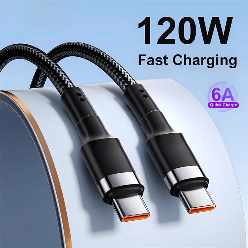 PD 120 Вт USB-кабель для быстрой зарядки для iPhone 15 Pro Max USB-C Type C для Apple iPhone Xiaomi Samsung Huawei Кабель для быстрой зарядки