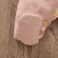 Newborn Baby Romper Hat Sets Knit Infant Boy Jumpsuit Long Sleeve Cute Bow Toddler Clothes 2PC Overalls 0-9M Playsuit Warm Fall 6