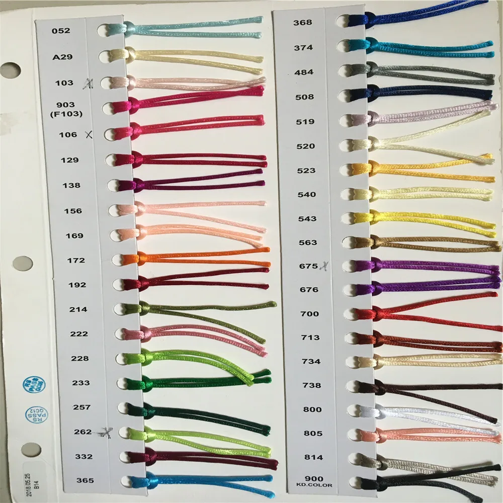 2mm 20meters Rattail Satin Cord Thread Chinese Knot Macrame Bracelet Braided String DIY Tassels Beading Thread 35colors macrame cord,satin cord