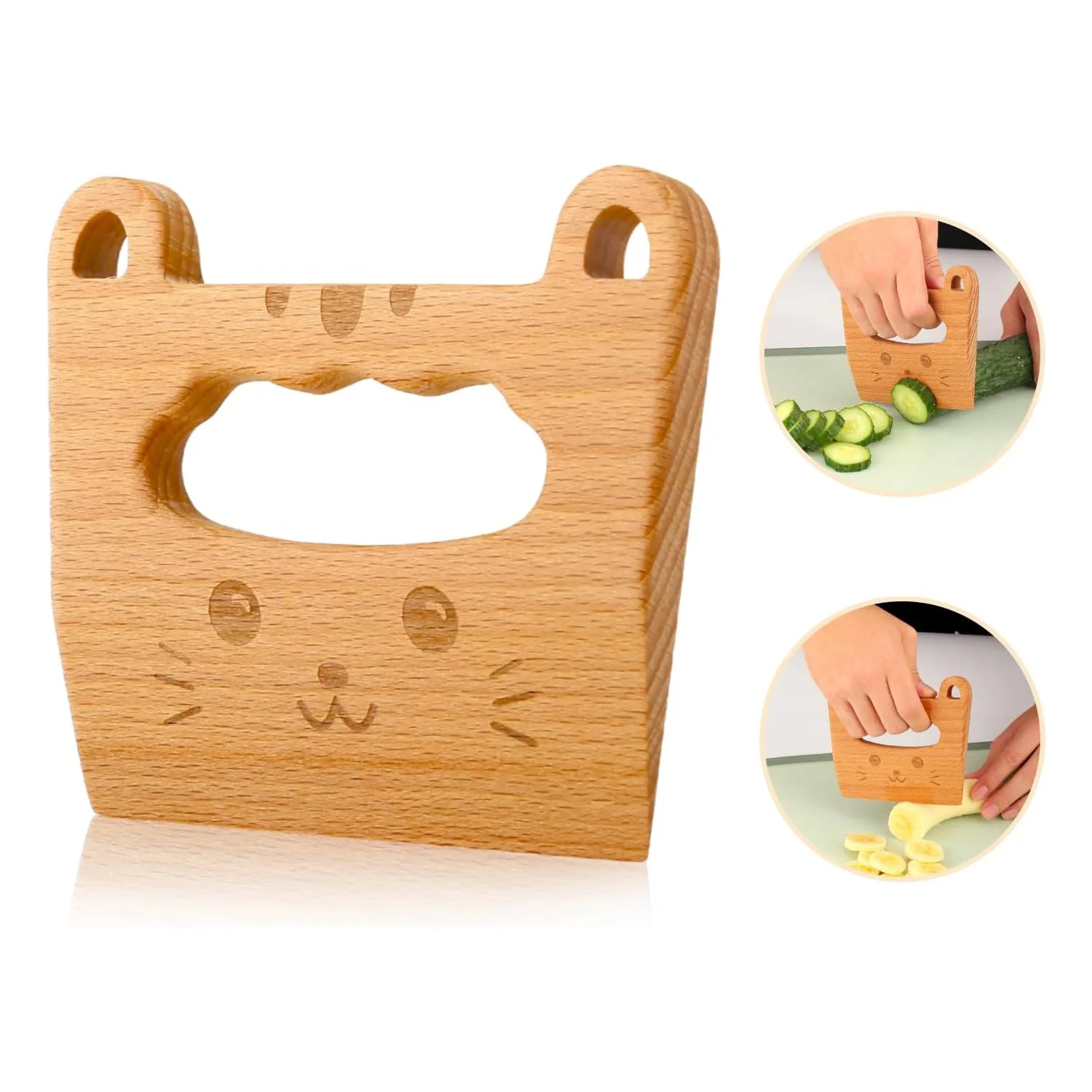 Pretend Kitchen Toys Kitchen Toys Educational Toys Wooden Kids Knife for Cooking Cute Fish Dinosaur Shape Kitchen Toy Vegetable Fruit Cutter Kitchen Tool Toys Wood Knife for Child