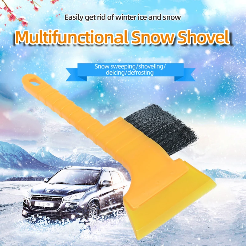 Durable Car Snow Shovel 2 In 1 Car Windshield Snow Removal Scraper Ice