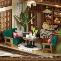 Mini Doll House DIY Small House 3D Puzzle Assembly Building Model Toys Home Bedroom Decoration With Furniture LED Lights Gifts 4