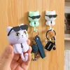 Wall Key Holder Cartoon Sunglasses Cat Hook Self Adhesive Wall-mounted Hooks Non-marking Cool Gift Key Hanger Decorative Hooks 3